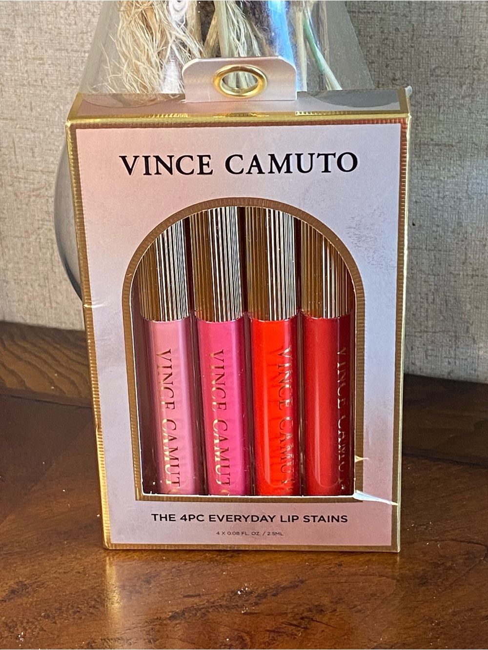 Vince Camuto 4pc Everyday Lip Stains - Pink, Hot Pink, Coral, Red